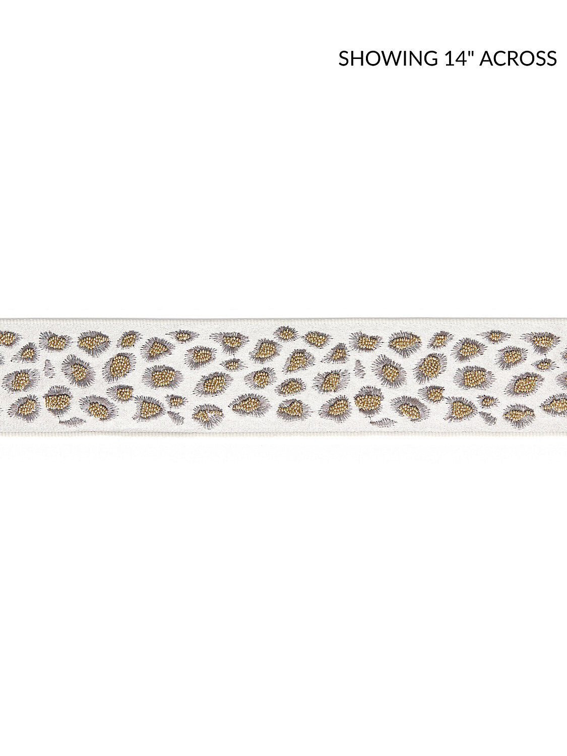 Special Order Scalamandre Catwalk Embellished Tape Looking Glass Light Gray White Animal Skin MSRP USD204/y