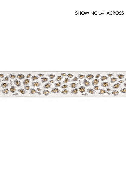 Special Order Scalamandre Catwalk Embellished Tape Looking Glass Light Gray White Animal Skin MSRP USD204/y