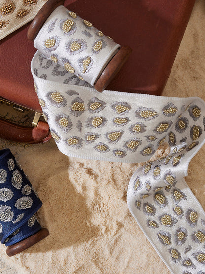 Special Order Scalamandre Catwalk Embellished Tape Looking Glass Light Gray White Animal Skin MSRP USD204/y