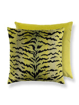 Scalamandre Tigre 22 X 22 - Greens & Black / Chartreuse Decorative Pillow