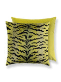 Scalamandre Tigre 22 X 22 - Greens & Black / Chartreuse Decorative Pillow