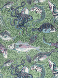 Scalamandre Mikonos Blue & Green Wallcovering