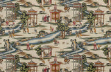 Special Order  Scalamandre Shanghai Multi On Tea Stain - A Chinoisery Painting Printed 100%Paper MSRP USD1256/Y Asian Landscape Wallcovering