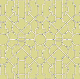 Scalamandre Baldwin Bamboo Cream & Blue on Lettuce Wallcovering