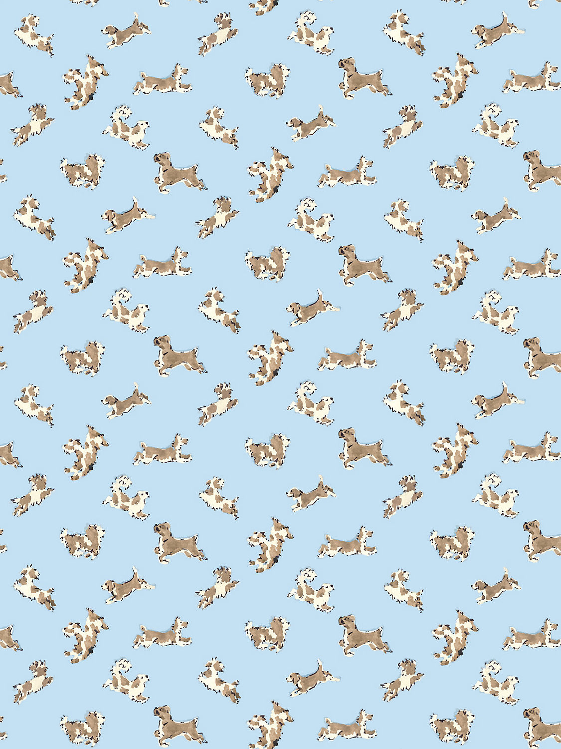 Scalamandre Fete De Chien Light Blue and Suede Wallcovering