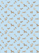 Scalamandre Fete De Chien Light Blue and Suede Wallcovering