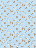 Scalamandre Fete De Chien Light Blue and Suede Wallcovering