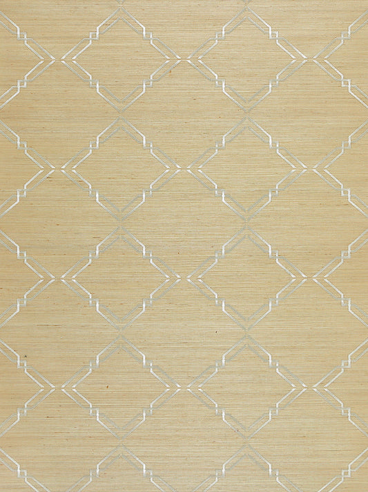 Scalamandre Monroe Embroidered Grasscloth Papyrus Wallcovering