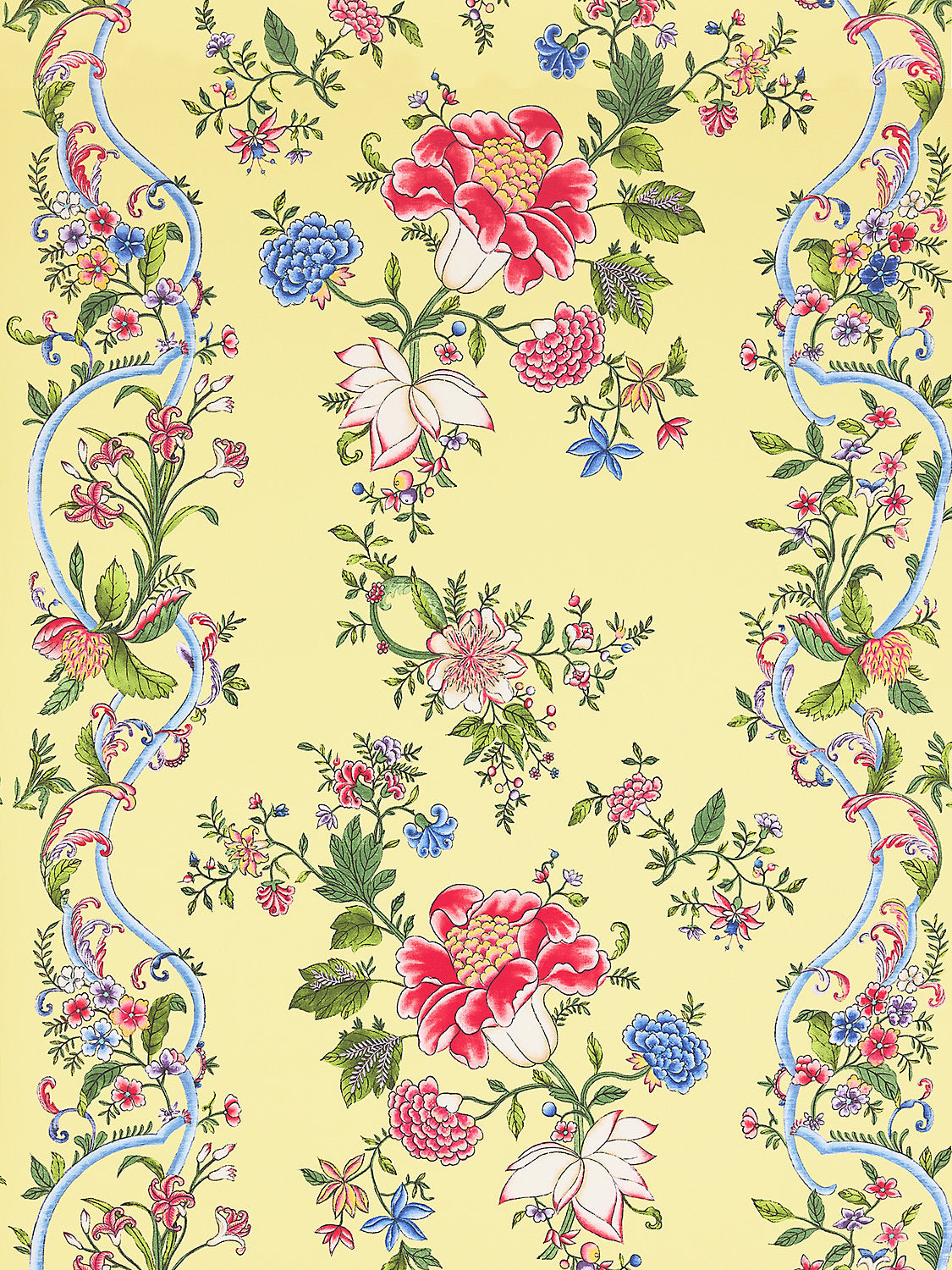 Scalamandre Camellia Trellis Butter Blue Wallcovering