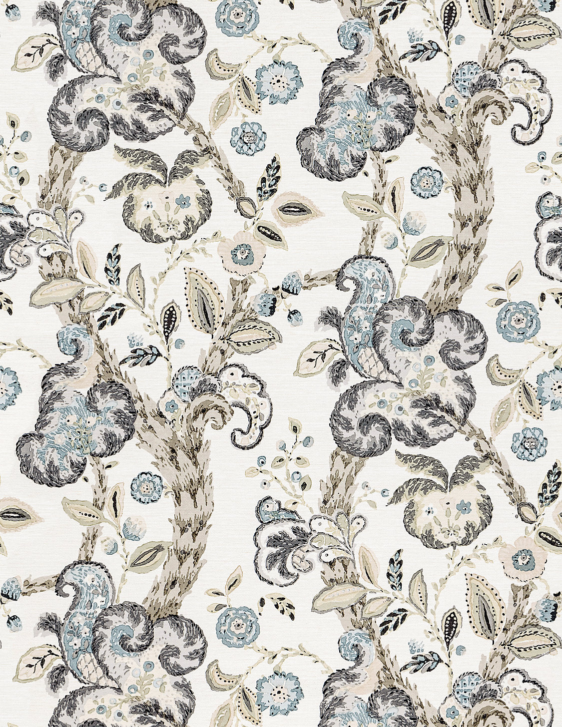 Scalamandre Cumbria Smoke on Ivory Wallcovering
