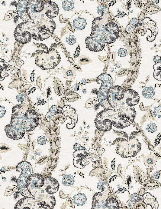 Scalamandre Cumbria Smoke on Ivory Wallcovering