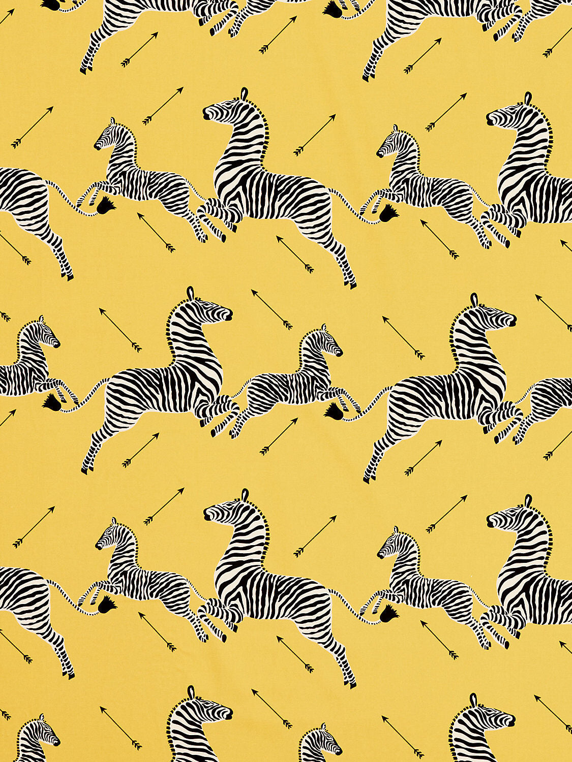 Scalamandre Zebras Petite Yellow Black White Cotton Print Animal MSRP USD266/y