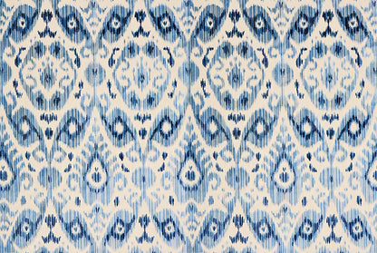 Special Order Scalamandre Tashkent Velvet Pacific Blue Ikat Black Beige Cotton Viscose MSRP USD624/y