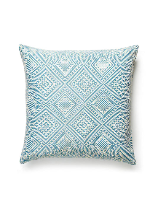 Scalamandre Antigua Weave Outdoor 22 X 22 - Sky Decorative Pillow