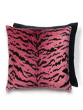 Scalamandre Tigre 22 X 22 - Reds & Black / Black Decorative Pillow