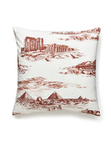 Scalamandre Cairo Toile 22 X 22 - Red Clay Decorative Pillow