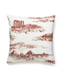 Scalamandre Cairo Toile 22 X 22 - Red Clay Decorative Pillow