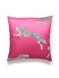Scalamandre Leaping Cheetah 22 X 22 - Bubblegum Decorative Pillow