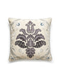 Scalamandre Isabella Embroidery 22 X 22 - Graphite Decorative Pillow