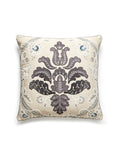 Scalamandre Isabella Embroidery 22 X 22 - Graphite Decorative Pillow