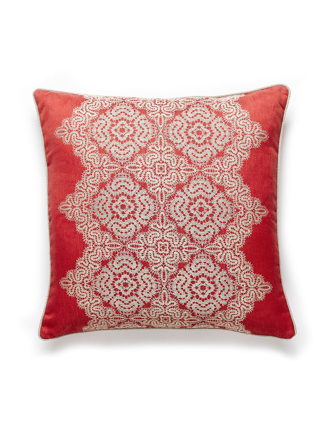 Scalamandre Josephine 22 X 22 - Carnelian Decorative Pillow