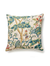 Scalamandre Kelmescott Hand Block 22 X 22 - Peacock on Sand Decorative Pillow