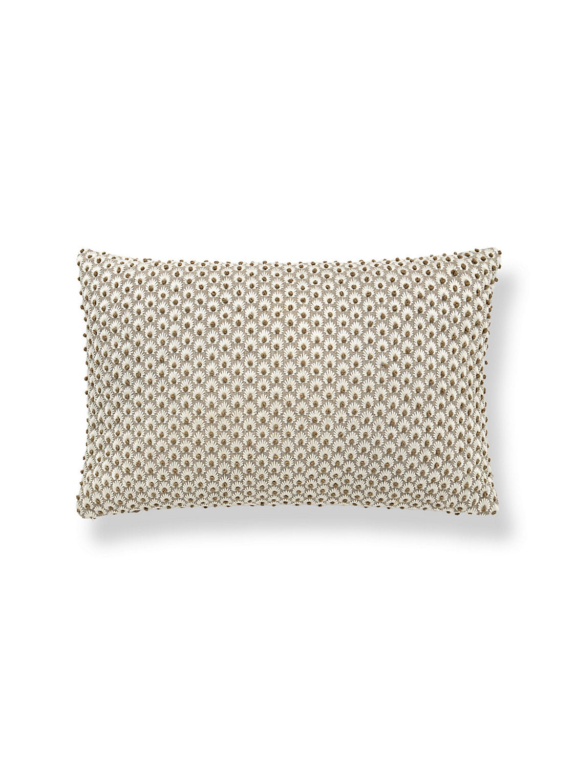 Scalamandre Fleur Embroidery 14 X 22 - Flax Decorative Pillow
