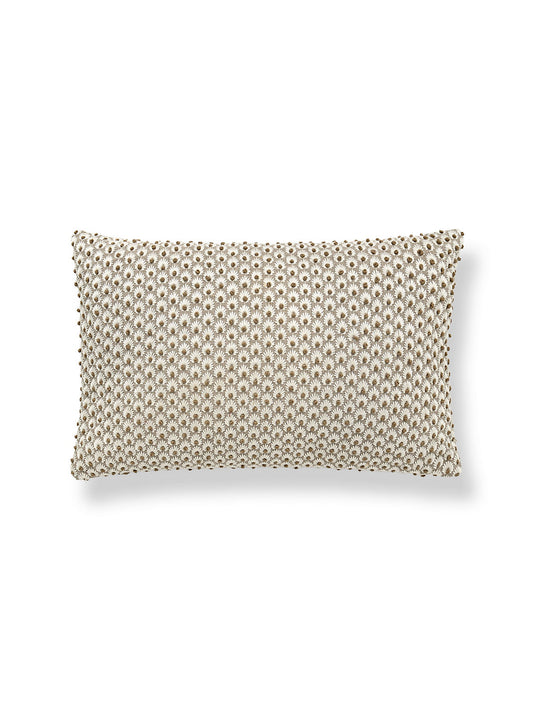 Scalamandre Fleur Embroidery 14 X 22 - Flax Decorative Pillow
