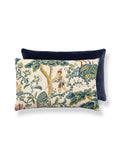 Scalamandre Kelmescott / Aurora 14 X 22 - Peacock on Sand / Navy Decorative Pillow