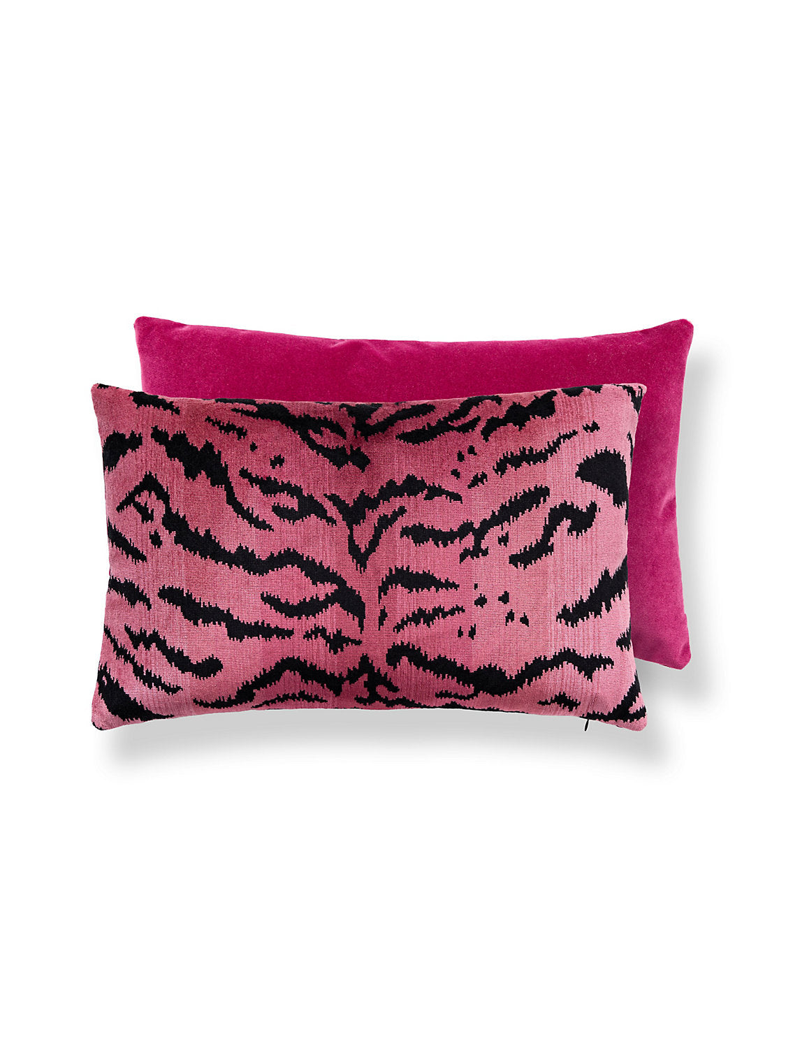 Scalamandre Tigre 14 X 22 - Reds & Black / Fuchsia Decorative Pillow