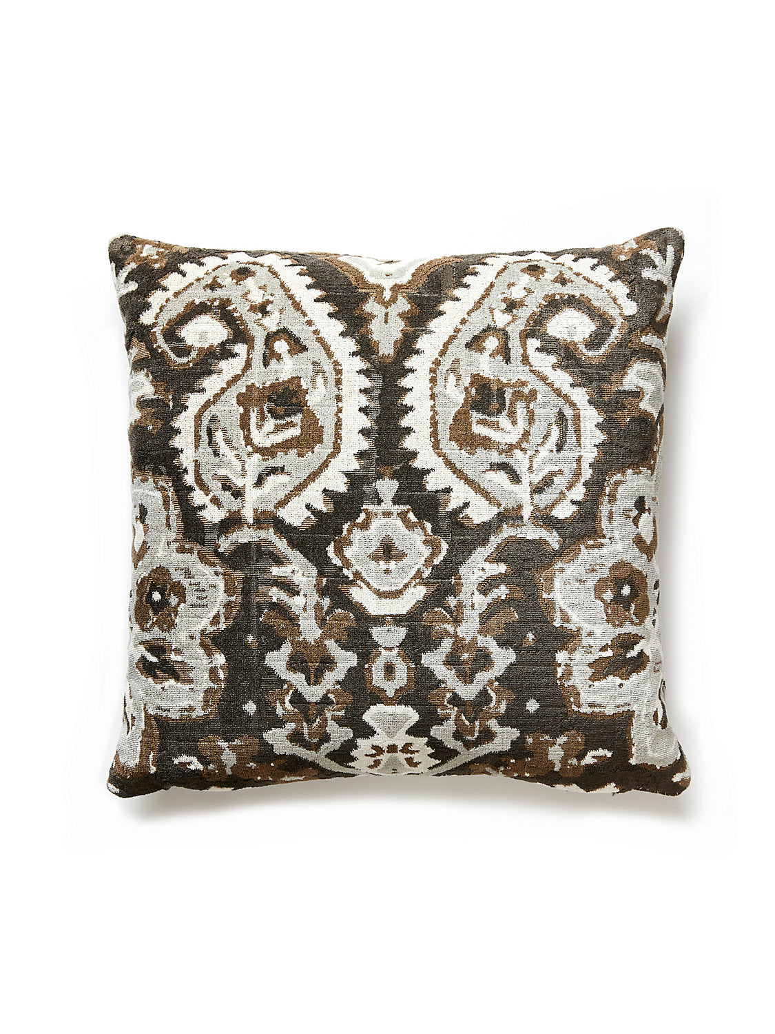 Scalamandre Oushak Linen Velvet 22 X 22 - Smoke Decorative Pillow