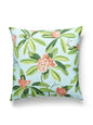 Scalamandre Rhododendron Outdoor 22 X 22 - Coral on Aqua Decorative Pillow
