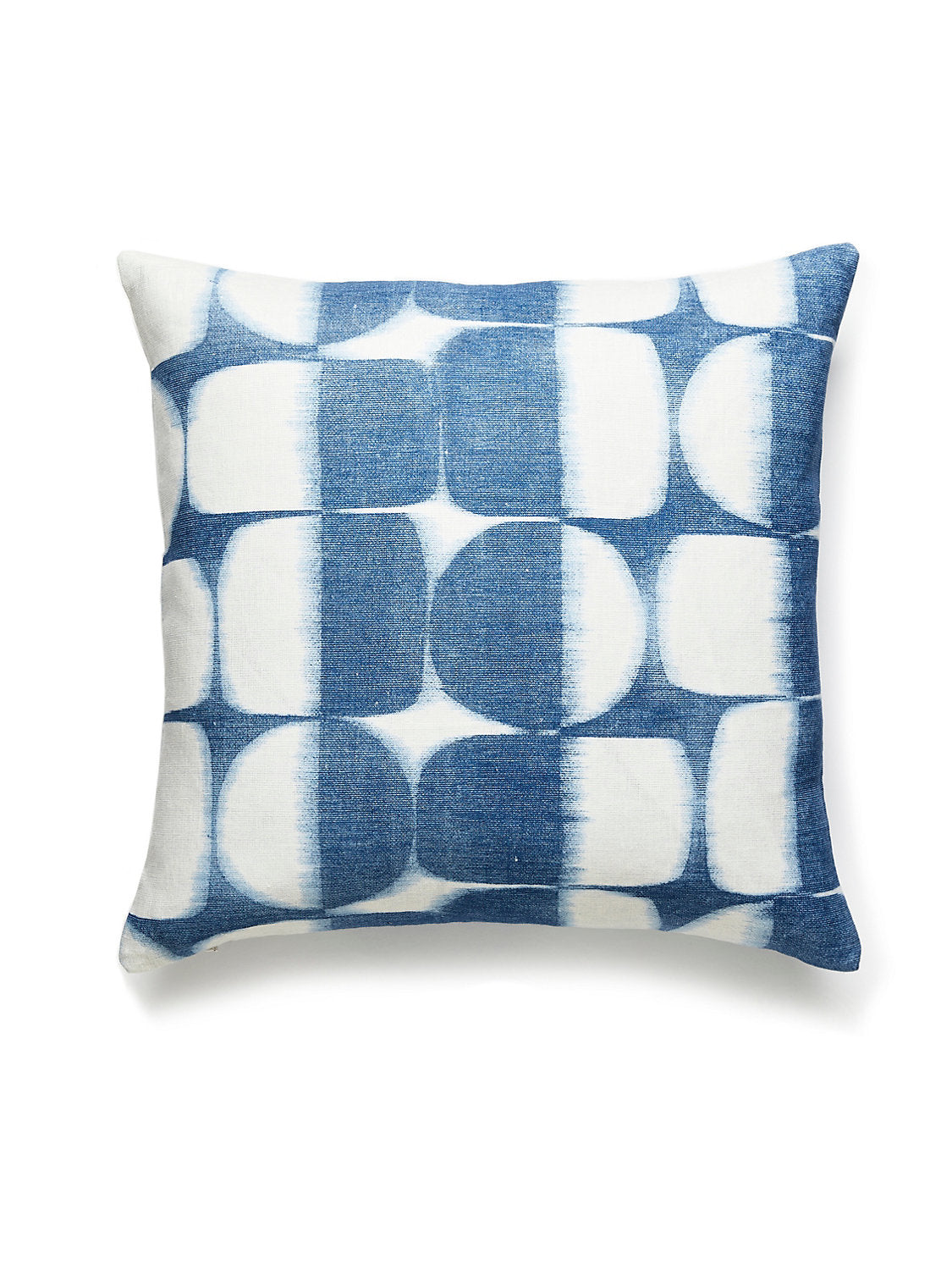 Scalamandre Rift Linen Print 22 X 22 - Blueprint Decorative Pillow