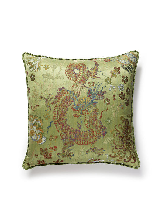 Scalamandre Dragon Tableau 22 X 22 - Spring Multi Decorative Pillow