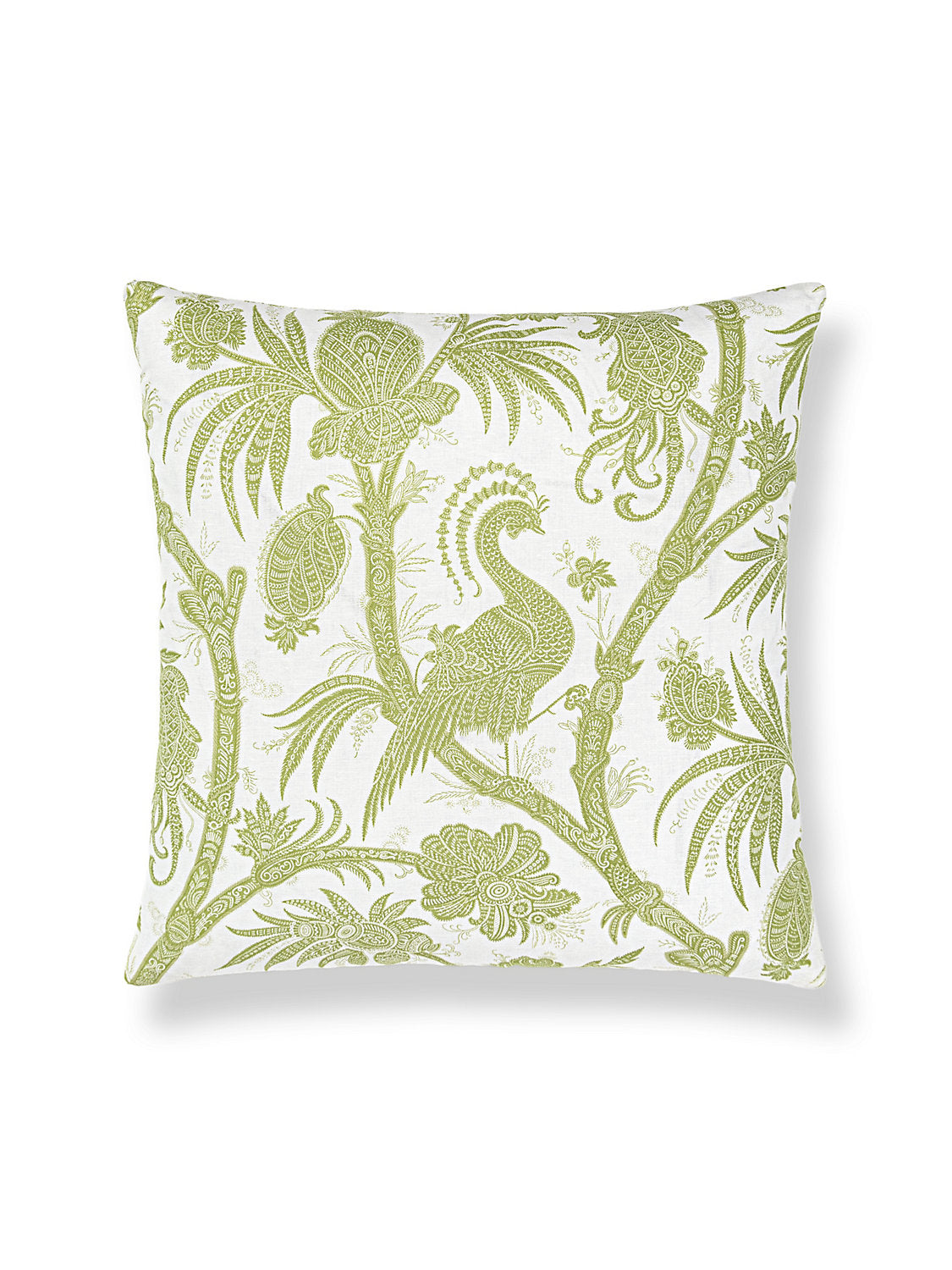 Scalamandre Balinese Peacock 22 X 22 - Pear Decorative Pillow