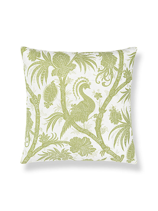 Scalamandre Balinese Peacock 22 X 22 - Pear Decorative Pillow