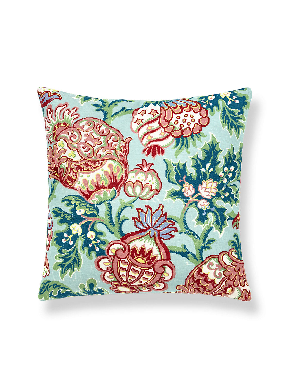 Scalamandre Canterbury Linen 22 X 22 - Aquamarine Decorative Pillow