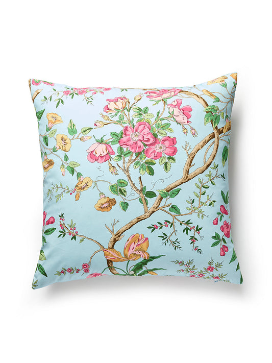 Scalamandre Persephone Print 22 X 22 - Spring Sky Decorative Pillow
