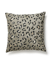 Scalamandre Broderie Leopard 22 X 22 - Ebony on Silver Decorative Pillow