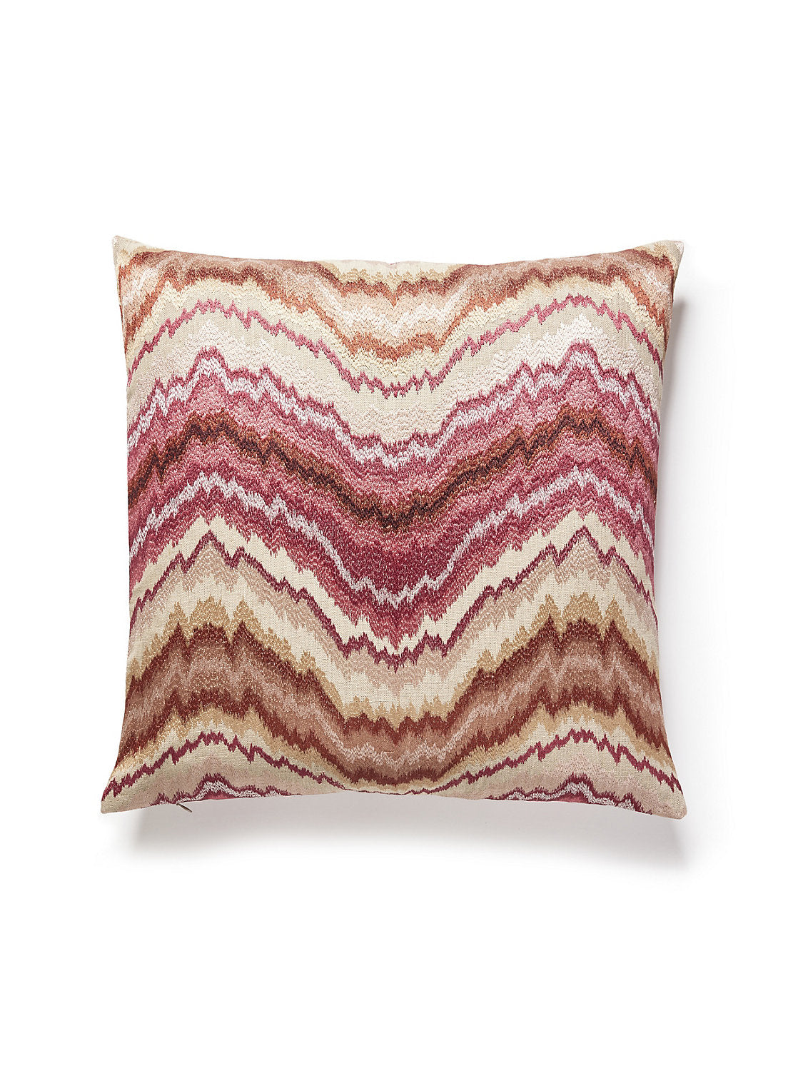 Scalamandre Bergamo Embroidery 22 X 22 - Mulberry Decorative Pillow
