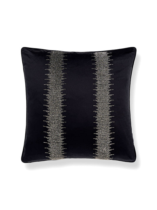 Scalamandre Veronica Beaded 22 X 22 - Black / Pewter Decorative Pillow