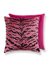 Scalamandre Tigre 22 X 22 - Reds & Black / Fuchsia Decorative Pillow