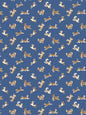 Scalamandre Fete De Chien Royal Blue and Caramel Wallcovering