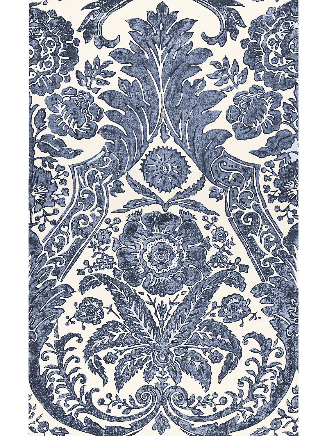 Scalamandre Luciana Damask Print Denim Wallcovering