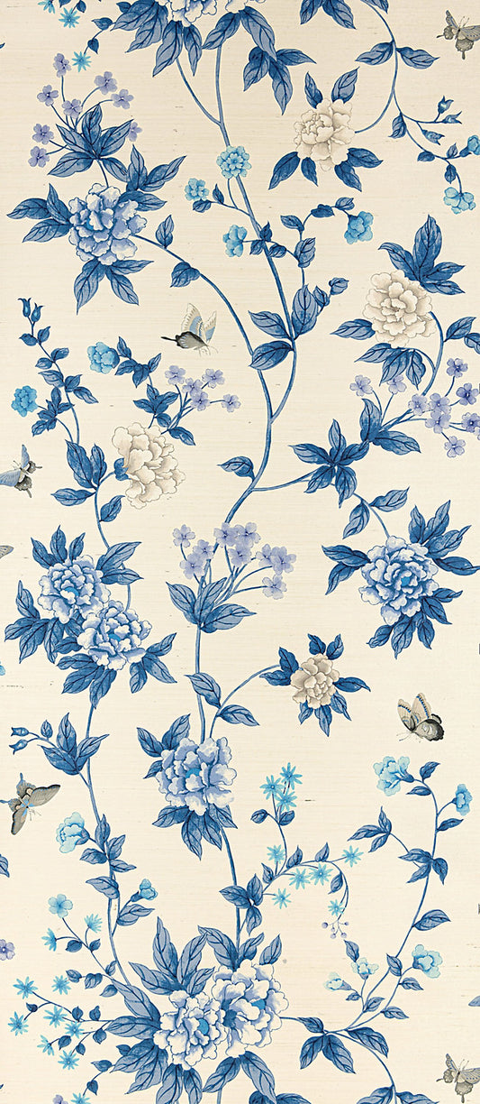 Scalamandre Luoyang Garden Sisal Porcelain Wallcovering