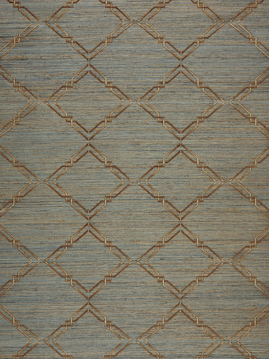 Scalamandre Monroe Embroidered Grasscloth Bronze Wallcovering