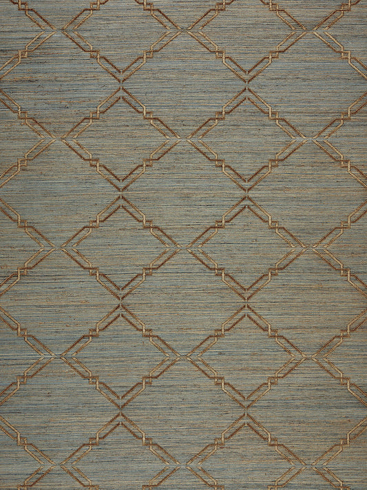 Scalamandre Monroe Embroidered Grasscloth Bronze Wallcovering