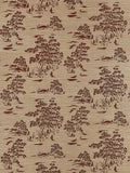 Scalamandre Katsura Embroidered Toile Terra Wallcovering