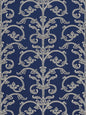 Scalamandre Saxony Scroll Navy Wallcovering