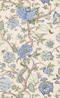 Scalamandre Pondicherry Blue Green on Cream Fern Wallcovering